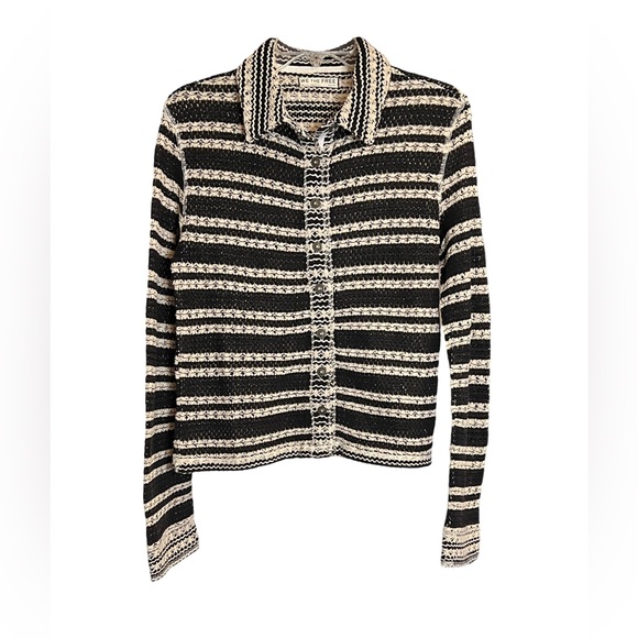 We The Free Kai Cardi Free People Cardigan Black Ivory XS - Picture 3 of 8